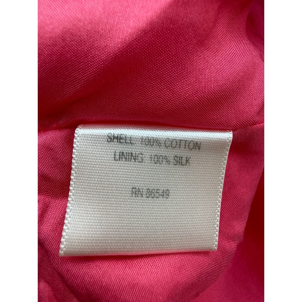 Tommy Bahama Coral Pink Pineapple Silk Lined Halter Dress 12 Ruched Midi EUC - Picture 7 of 9
